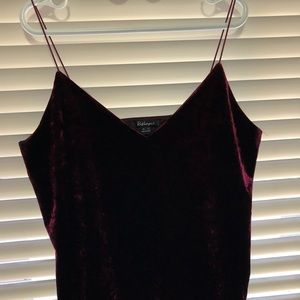 red wine coloured velvet top!